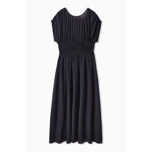 COS women’s gathered navy synchro waist short sleeve dress size XS